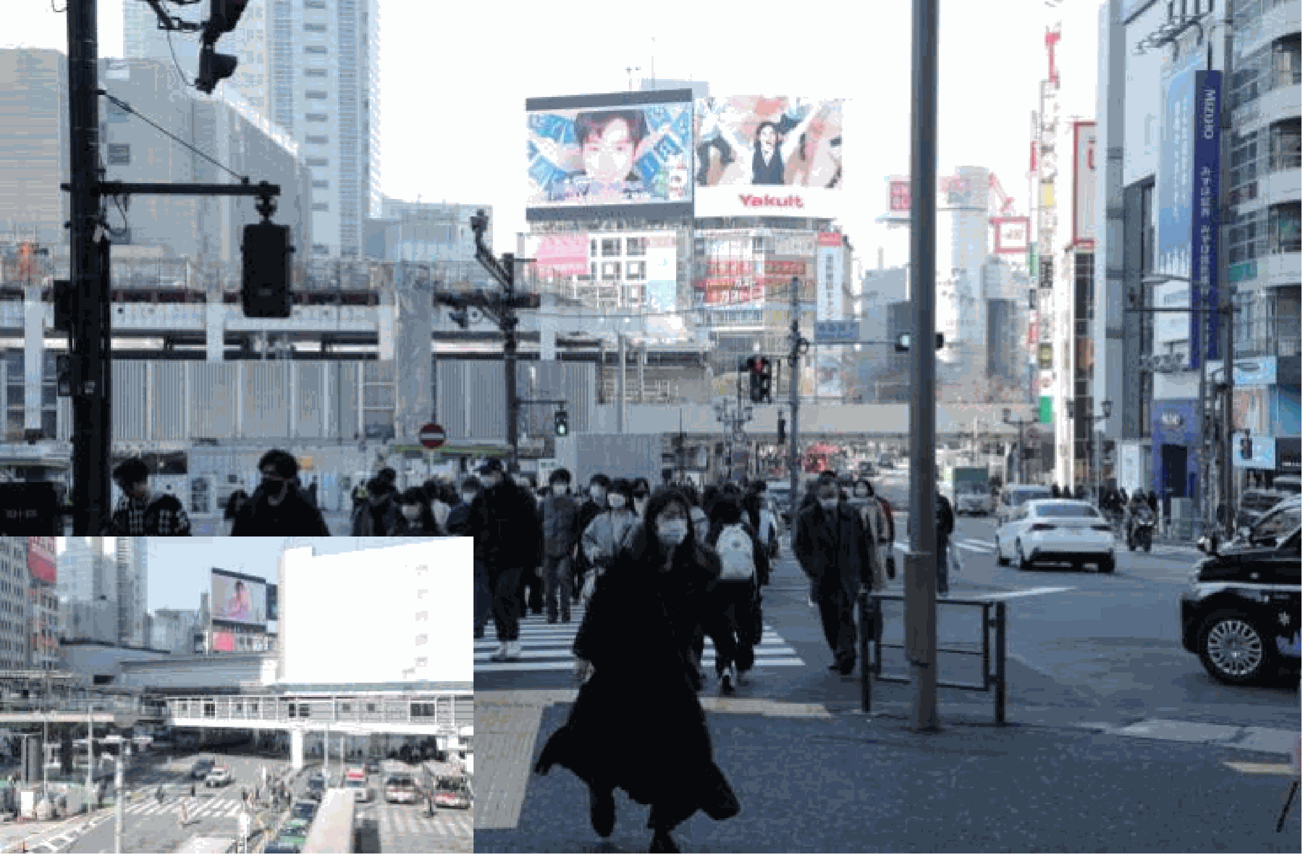 東京都涩谷站八公出口前大屏